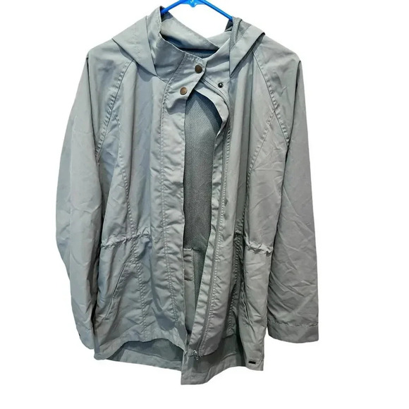 O'Neill Gray Windbreaker Hooded Jacket Size Large - Picture 1 of 5